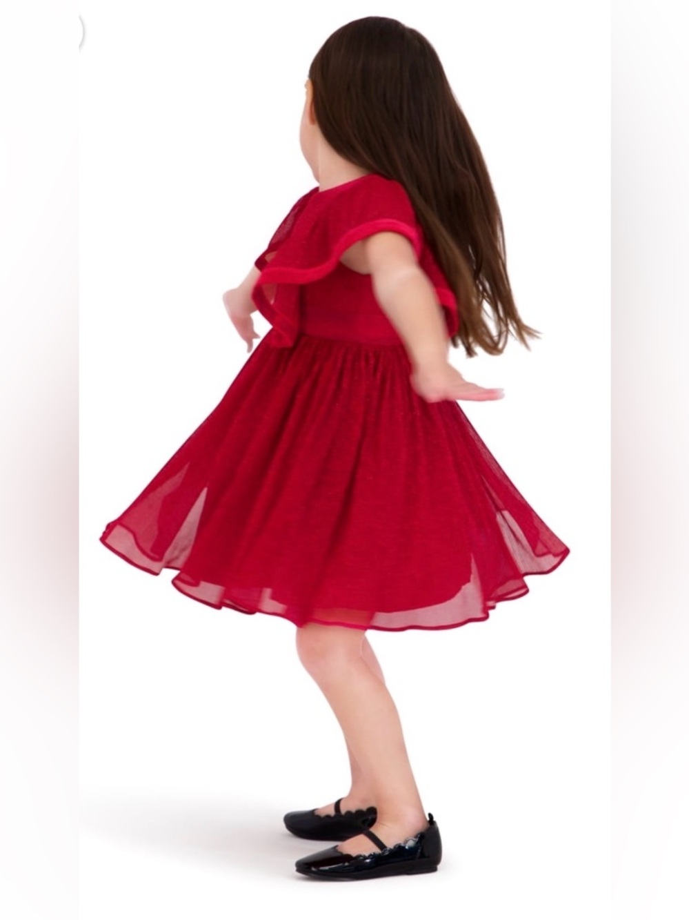 Kensie Girl Toddler 2T Red Flutter Sleeve Fit & Flare Holiday Dress NWT - Picture 11 of 12